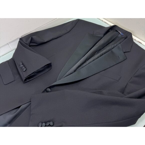 Brooks Brothers Makers & Merchants Tuxedo Blazer 46L Madison Black Made In USA - Picture 1 of 14